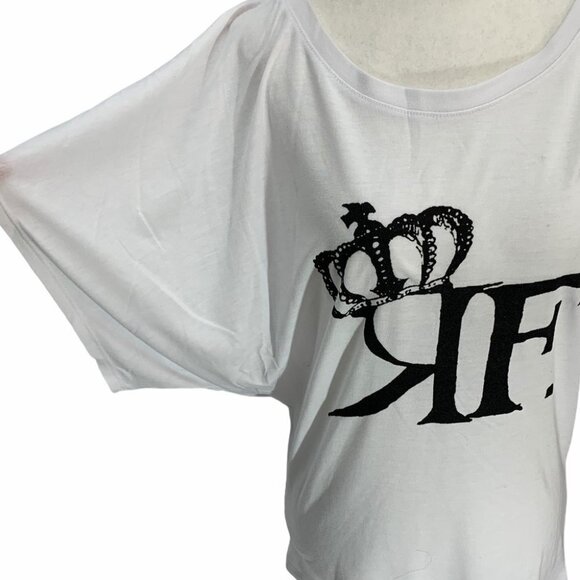 bella🌸oversized Crown Graphic T-Shirt White Size M - Picture 3 of 7